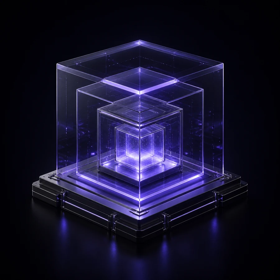 Nested illuminated technology cubes